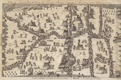 テムズ川のフロストフェア、1814年 作： English School